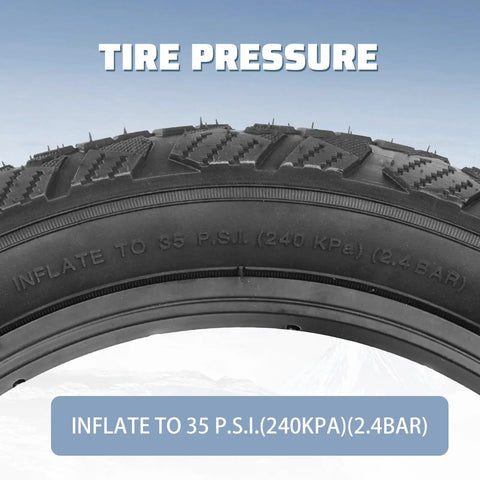 Fat Sixteen By Two Point Five Inch Electric Bike Tire With All Terrain Knobby Tread For E Trikes And E Bikes Foldable Replacement Tire For Snow Sand Mud And Dirt High Traction And Strong Grip Durable Heavy Duty Design, 16x2.5 tire pressure 35 PSI