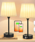 Two Pack Turquoise Bedside Lamps With USB C Port And AC Outlet Charging, 3 Way Dimmable Teal Nightstand Lights For Kids, lamps charging.