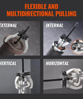 Gear Puller Set With 3 Inch And 7 Inch Pullers, 3 Jaw Gear Bearing Flywheel Pulley Removal Tool in external and internal use.