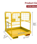 Built Tough Heavy Duty Forklift Safety Cage 1200 Lb Work Platform Foldable Man Basket For Aerial Jobs 36 By 36 Inch with Yellow Coating