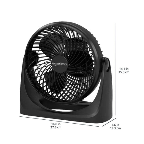 Compact Air Circulator Desk Fan For Bedroom, Home Office And Living Areas, 90 Degree Tilt Head, Three Speed Settings, Lightweight 4.2 Pound
