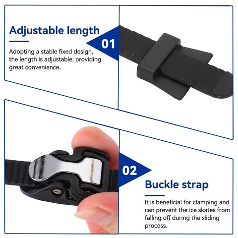 Replacement Inline Skate Straps and Buckles for Men Women Kids Adjustable Roller Skate Strap Kit Durable PE Material detail
