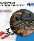 Magnetic Safety Key Lanyard Replacement For BowFlex Treadmills With Tether Cord And Emergency Stop Clip Part Number 1000513293 Fits BFX 10 T25i And BFX 22 T56i, red clip