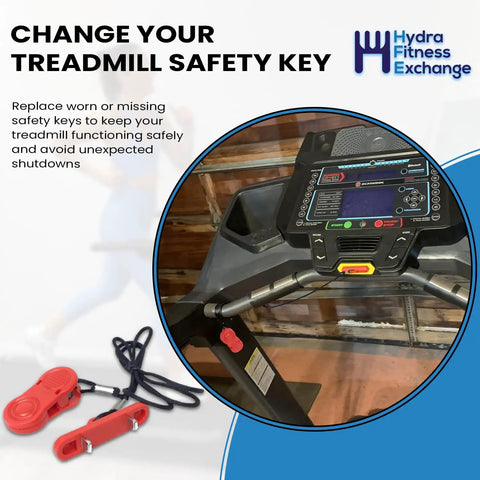 Magnetic Safety Key Lanyard Replacement For BowFlex Treadmills With Tether Cord And Emergency Stop Clip Part Number 1000513293 Fits BFX 10 T25i And BFX 22 T56i, red clip