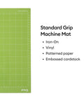 Standard Grip Adhesive Cutting Mat 12x12 Inch Green 3 Pack for vinyl, patterned paper, iron-on, cardstock, and smart cutting machines.