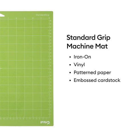 Standard Grip Adhesive Cutting Mat 12x12 Inch Green 3 Pack for vinyl, patterned paper, iron-on, cardstock, and smart cutting machines.