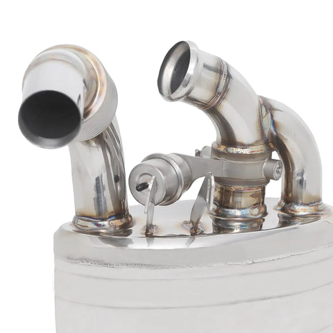 Stainless steel ends of Beefy Exhaust Valved Mufflers for Porsche 911 996 Carrera 1998 2004 with Remote Valve Control