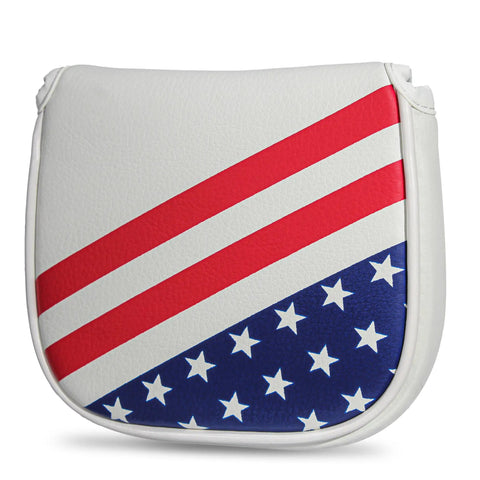 Magnetic Closure Putter Headcover For Mallet Putters With Heel Shaft Square Style USA Stars And Stripes Flag Design Durable Golf Club Cover