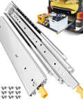 Beefy Heavy Duty Drawer Slides With Lock 28 Inch 500Lb Three Fold Full Extension Ball Bearing Replacement for RV storage