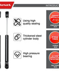10 Inch Gas Strut Lift Support 45 Lb Each, 2 Pack For Toy Boxes, Truck Tool Boxes, showcasing high quality sealing and steel cylinder body.