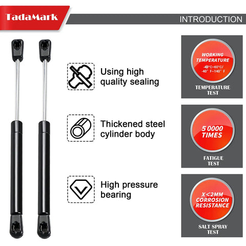10 Inch Gas Strut Lift Support 45 Lb Each, 2 Pack For Toy Boxes, Truck Tool Boxes, showcasing high quality sealing and steel cylinder body.