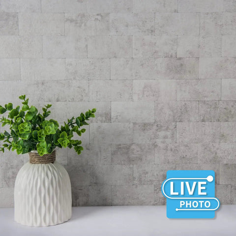 10 Pack Peel And Stick Backsplash Tiles With Realistic 3D Stone Texture In Natural White For Kitchen, Bathroom, Fireplace And Vanity