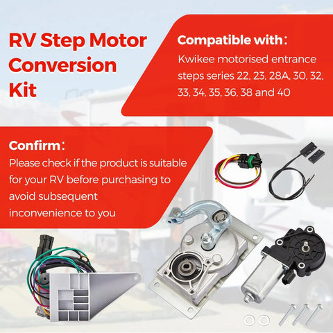 RV Step Motor Conversion Kit For Kwikee 22 23 28A 30 32 33 34 35 36 38 And 40 Series With Linkage Gearbox Replacement