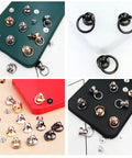 Heavy Duty Brass Ball Studs And Smooth Rotating D Rings To Freshen Up Your Leather Totes Wallets And Phone Covers For Dope Diy Hardware Builds Now displayed in various colors and angles.