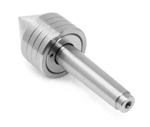 1-5/8 Inch MT2 Tailstock Live Center For Wood Lathes With Internal Ball Bearings, side view