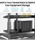 Rock Solid 1U Server Rack Shelves 2 Pack Heavy Duty 19 Inch Vented Cantilever Trays for organized network gear in rack