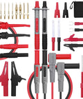 28 Piece Multimeter Test Leads Kit With Replaceable Gold Plated Probes, Alligator Clips, Test Hooks, Silicone Wire, and Tool Bag