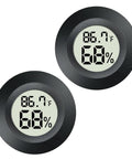 2 Pack Mini Digital Hygrometer Gauge With LCD Thermometer For Indoor And Outdoor Temperature And Humidity Display