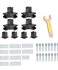Top Shelf 3 Way Right Angle Corner Brackets And Heavy Duty Post Mounts For No Sweat DIY Pergola Builds complete garden hardware set.