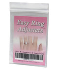 Packaging for Invisible Silicone Ring Sizers Kit With Three Universal Sizes For Quick Resize In Under 30 Seconds No Fuss Easy Reusable Unisex Resizer For Loose Rings That Fit Women And Men.