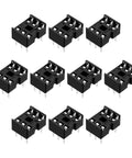 DIP IC Socket Adapter for Soldering on PCB, 2.54mm Pitch, 6-Pin Layout, Reusable Chip Socket, Pack of 10, Top View