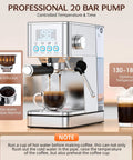Premium Espresso Maker With Solid 20 Bar Pump And Quick Milk Frother For Silky Lattes Or Cold Brew Featuring Compact Stainless Steel Housing with sleek design brewing rich espresso shots.