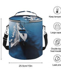 Yacht Print Insulated Cooler Bag For Travel And Outdoors, Leakproof Food Cooler With Padded Straps And Adjustable Shoulder Strap
