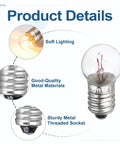 18 Pack E10 Miniature Screw Base Light Bulbs Delivering Hella Bright Warm Yellow Glow 4.8 Volt 2.4 Watt Glass And Metal Build for detailed product features