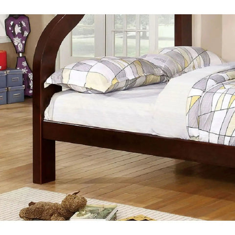 Lower bunk of Twin Over Full Bunk Bed With Curved Ladder And Rails Transitional Finish Solid Wood And Engineered Wood Construction
