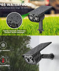 360 Degree Adjustable Beam Outdoor Spotlight Set Waterproof Garden Lights highlighting durability in rain and frost.