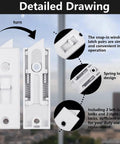 Heavy Duty Plastic Window Latch Locks 4 Pack Replacement Tilt Hardware Clip For Sliding Doors Easy Install Spring Loaded Secure Fit detailed view of spring-loaded design and parts