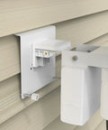 Slick No Drill Vinyl Siding Mount Clip For Eufycam S4 Security Camera mounted on vinyl siding with utility screws visible.