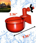 Spill Proof Automatic Chicken Waterer Cups 8 Pack With Free Setup Gear Drip Free Poultry drinking nipple, 2.36 inch diameter.