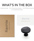 Set of 25 Pack Matte Black Round Cabinet Hardware Knobs Solid Zinc Alloy One Hole Drawer Pulls with screws and box.