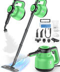 12In1 Steam Mop With Detachable Handheld Cleaner Straight Up Game Changer Chemical Free Deep Floor Steamer 1400W showing detachable units and attachments.