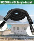 Macerator RV Sewer Hose Kit For Thetford SaniCon Turbo 400S 500S 600S 700S 1.5 Inch Diameter 22 Ft Camper Hose with Connect Fittings