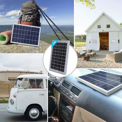 Compact Solar Panel With 12V Output For Outdoor Use, ideal for camping gear, vehicle dashboards, and emergency backup