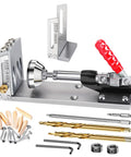 Pro Grade All Metal Pocket Hole Jig Kit For Woodworking Upgraded Dowel Jig with Adjustable 3 Pocket Angles Rubber Clamp