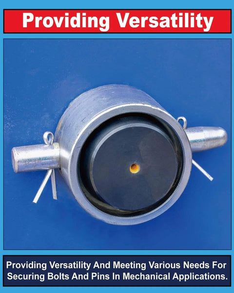 Cotter pin securing a bolt in a mechanical application, demonstrating use in All In One 260 Piece Cotter Pins Kit With 16 Sizes