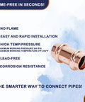 3/4 Inch Copper Press Fittings Coupling With Stop Zero Lead P To P, 10 Pack for Plumbing, displayed with key features