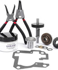 Beefy Worm Gear Kit For 5 Qt And 6 Qt Stand Mixers Replacement Parts With Beveled Gears, Gasket, Retaining Ring Pliers, Includes 9706529, 9709231, 9703337 And 9709511 To Restore Torque And Smooth Operation.