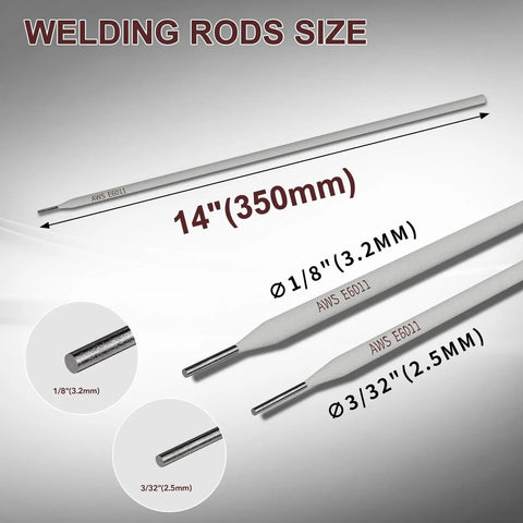 E6011 Welding Rods Three Thirty Second Inch Five Pound Carbon Steel Electrodes sizes and dimensions chart