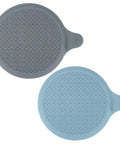 M METERXITY 2-Pack 5.9 in Silicone Tub Stopper, Bathtub Drain Stopper in gray and blue colors.