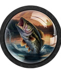 Slick Retro Fish Crystal Cabinet Knobs And Drawer Pulls Durable Ab Hardware Rust Proof stainless screws featuring a vibrant bass fish design.