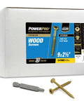 Box of Pro Grade Exterior Wood Deck Screws In Bronze, Size 9 X 2-1/2 Inches, with included T-25 Star Bit and epoxy coating