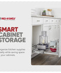 Heavy Duty Chrome Wire Pullout Cabinet Organizer Slick Glide Basket For Pots Pans And Lids Hella Organized Kitchen Storage Upgrade in white cabinets.