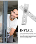 Hidden Door Pivot Hinges 2 pack stainless steel central rotation heavy duty scratch resistant silver finish for wooden doors