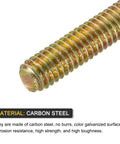 Close-up view of 16 Pack Fully Threaded Rods 5/16 Inch UNC Thread 2-3/4 Inch Length Zinc Plated Silver Carbon Steel For Furniture Mounting.
