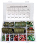 240 Pc All In One NBR Metal Bonded Sealing Washer Kit With 12 Sizes in open case, hydraulic and oil pipe seals gaskets metric o ring set