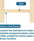 Built Tough 20 Pack Plastic Shelf Support Pegs Featuring Reliable Self Adhesive Mounting Pins For Kitchen Cabinets Closet Dividers And Bookshelf Organizers That Hold Your Stuff Solid As A Rock with adhesive shelf bracket under a shelf.